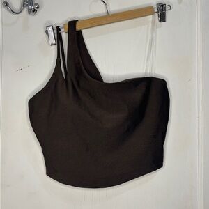 Old Navy One shoulder Dark Brown Sports Top